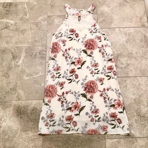 24 HR SALE White and pink floral mini dress
